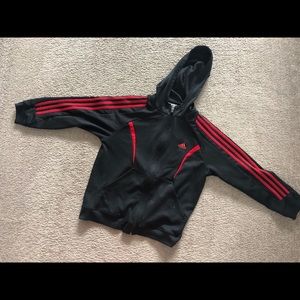adidas sweater black with red stripes